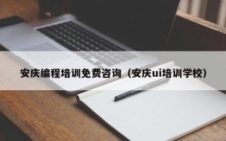 安庆编程培训免费咨询（安庆ui培训学校）